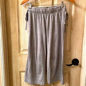 Gray, capri, Xhiliration, side tie, PJ bottoms